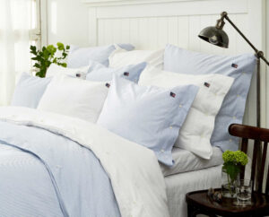 Lexington Bettwäsche Authentic Pin Point Oxford blau / weiß