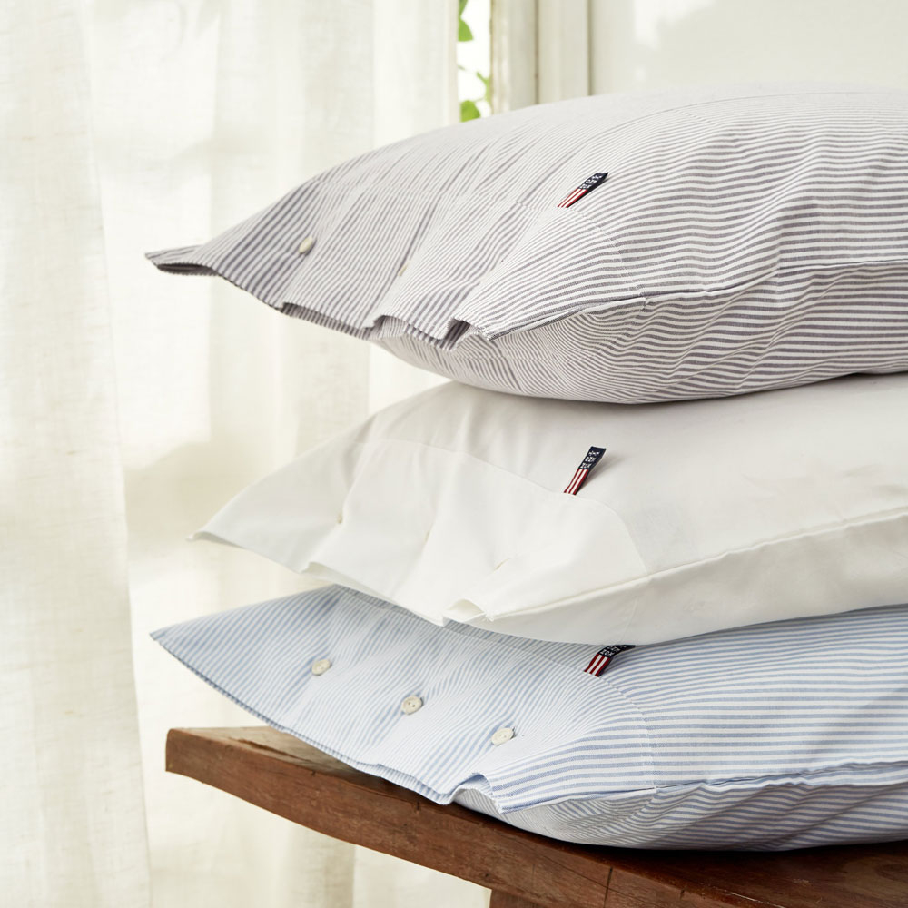 Lexington Bettwäsche Authentic Pin Point Oxford blau / weiß – Bild 5