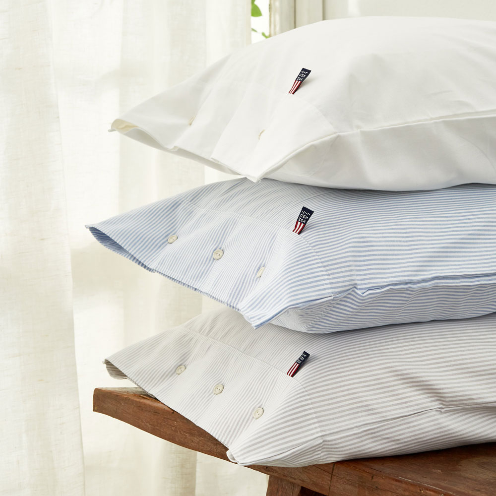 Lexington Bettwäsche Authentic Pin Point Oxford blau / weiß – Bild 6