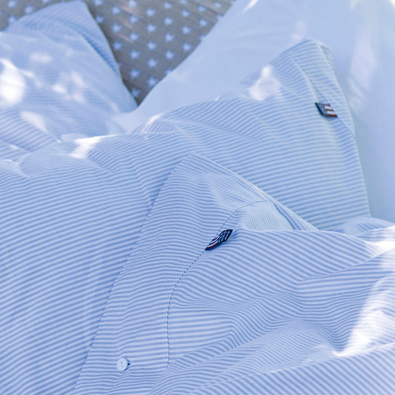 Lexington Bettwäsche Authentic Pin Point Oxford blau / weiß – Bild 9